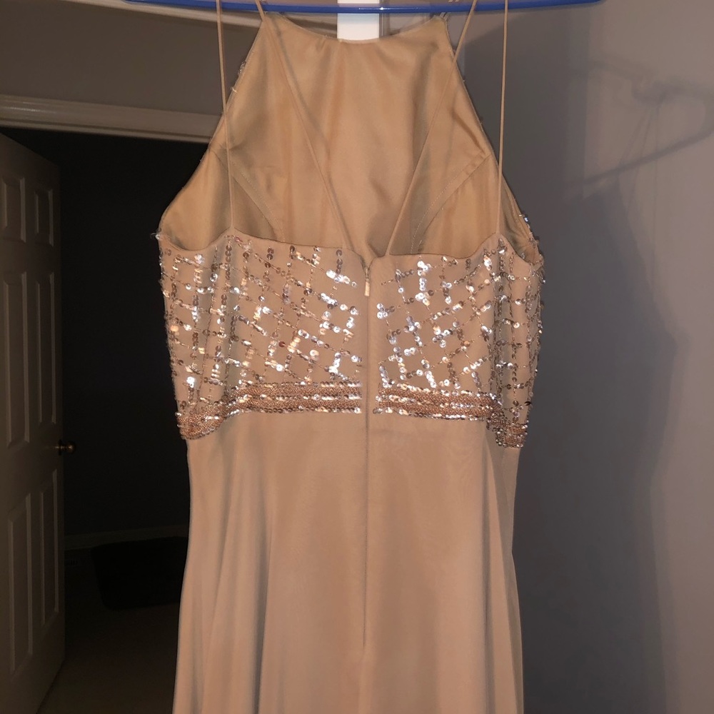 blush colored bridesmaid dress